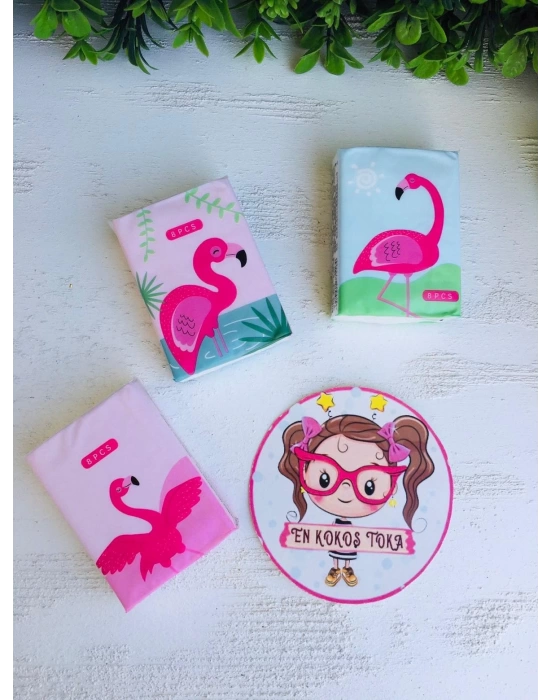 Flamingo Figürlü Mendil