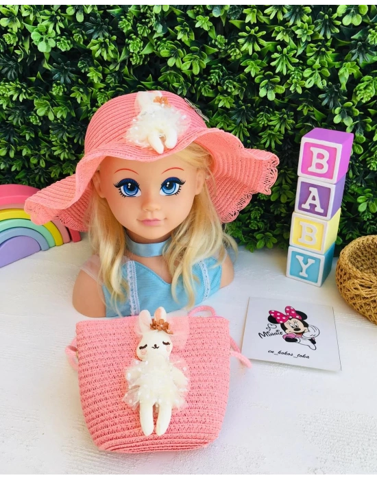 Hasır Çanta Ve Şapka Seti