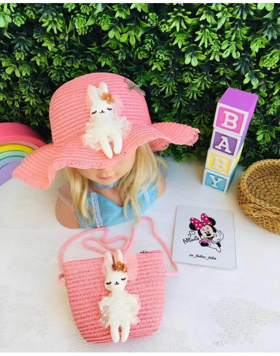 Hasır Çanta Ve Şapka Seti