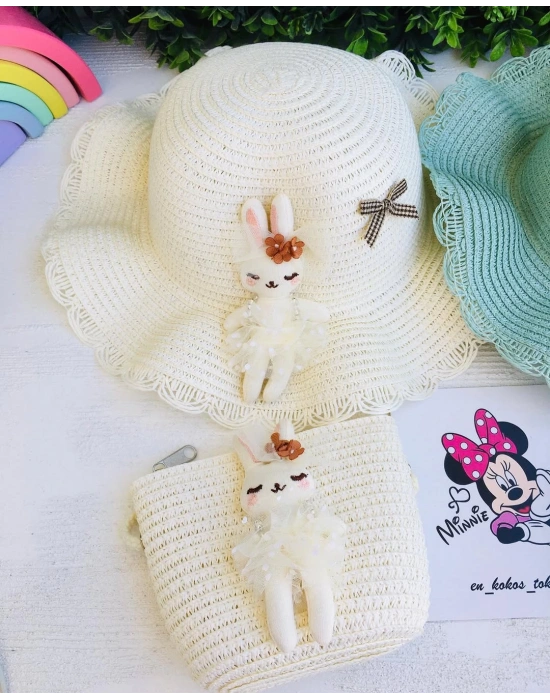 Hasır Çanta Ve Şapka Seti