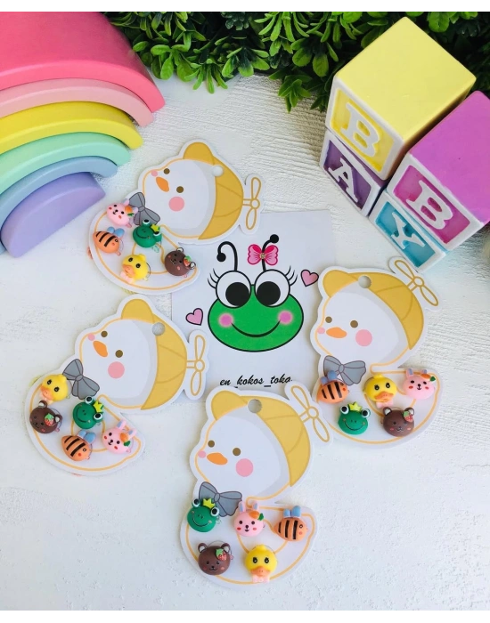 Hayvan Figürlü 5li Lastik Toka