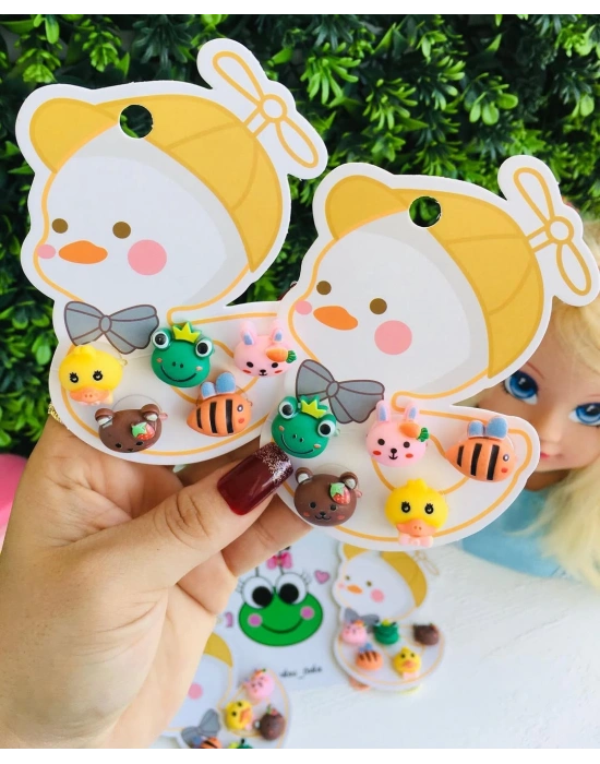 Hayvan Figürlü 5li Lastik Toka