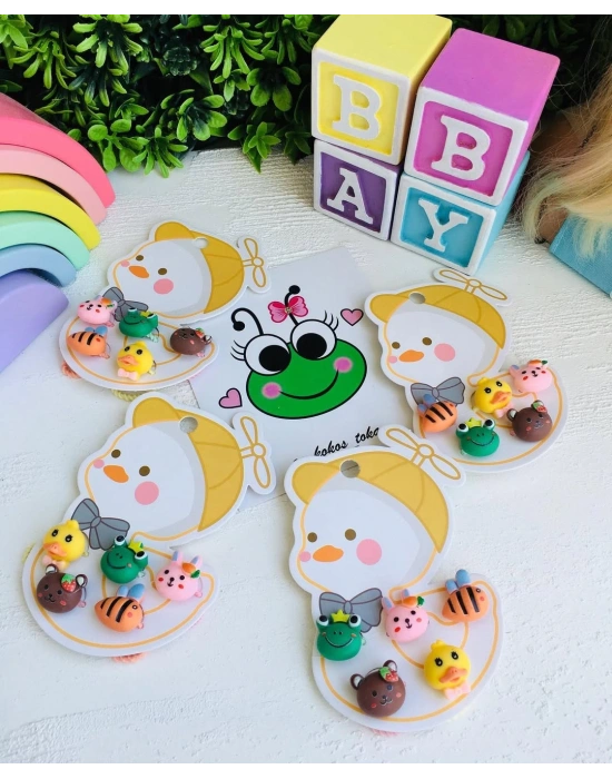 Hayvan Figürlü 5li Lastik Toka