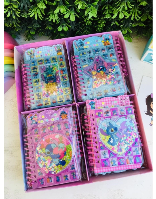 İçi Boncuklu Stickerlı Not Defteri