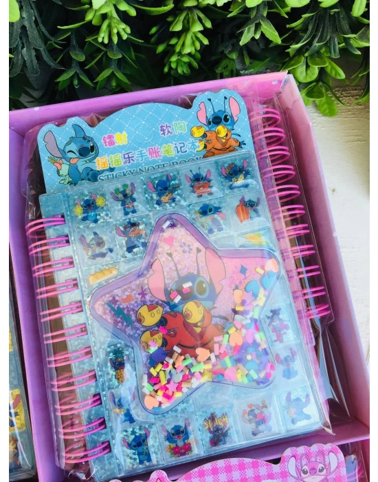 İçi Boncuklu Stickerlı Not Defteri