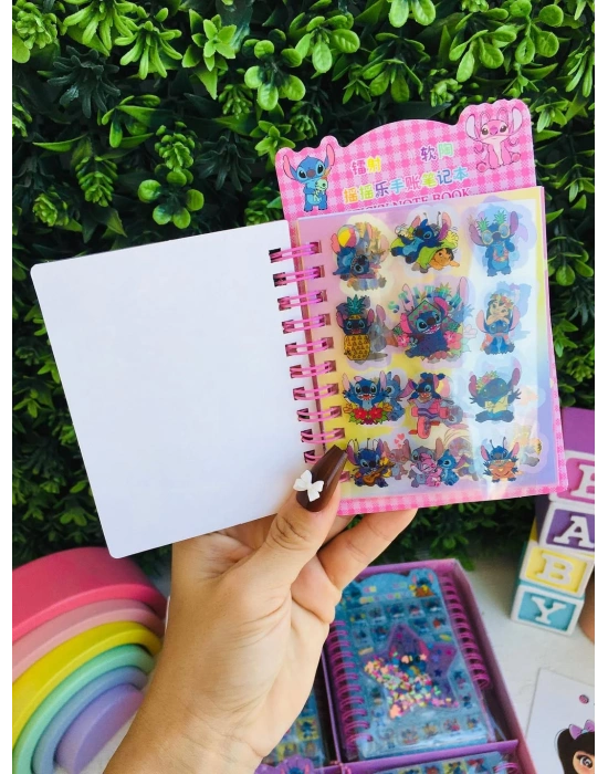 İçi Boncuklu Stickerlı Not Defteri