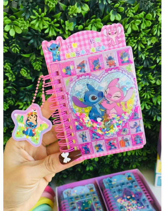 İçi Boncuklu Stickerlı Not Defteri