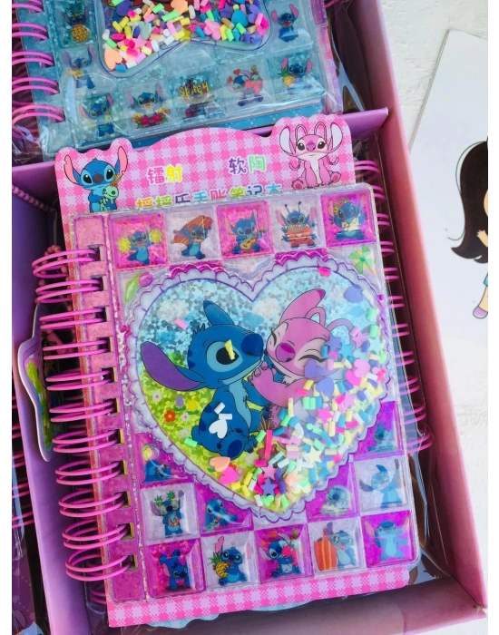 İçi Boncuklu Stickerlı Not Defteri