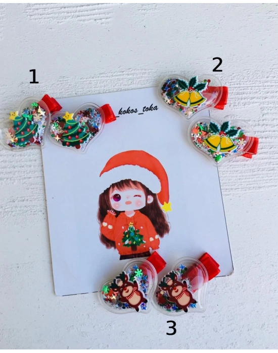 İçi Pullu Klips Yılbaşı Tokalar