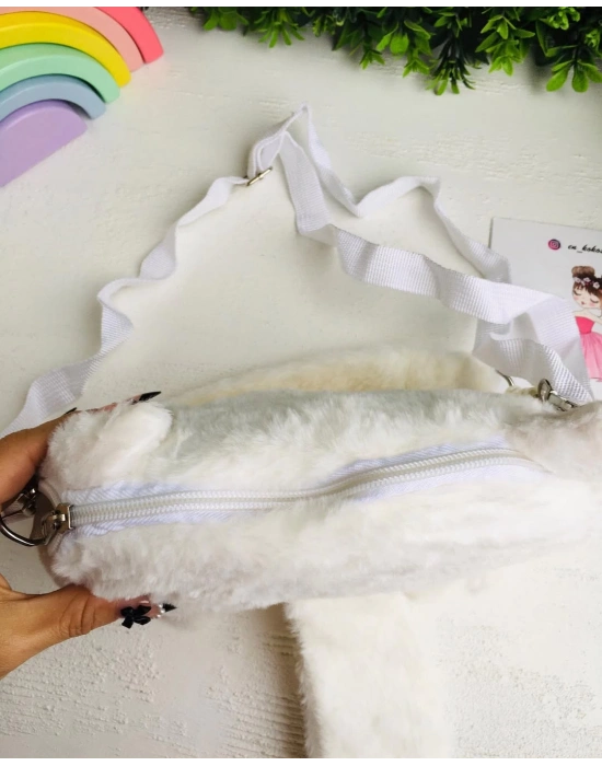 İnci Kulplu Peluş Çanta