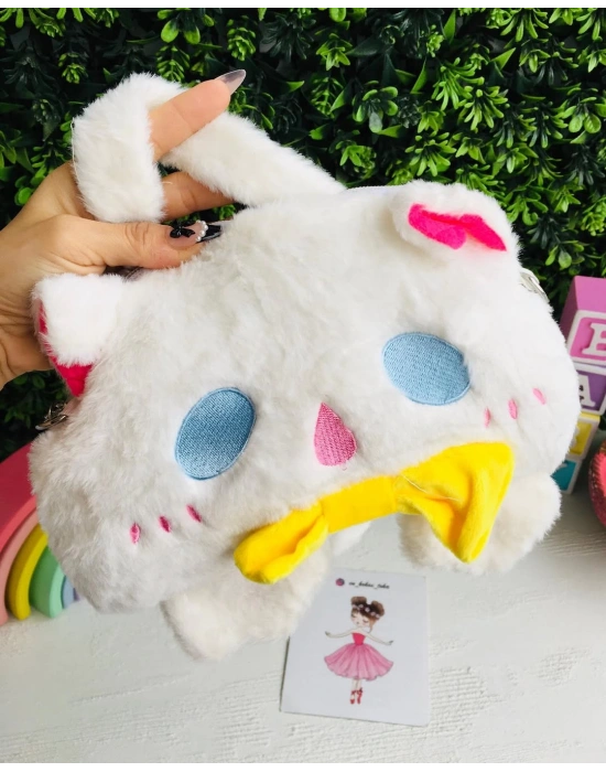 İnci Kulplu Peluş Çanta