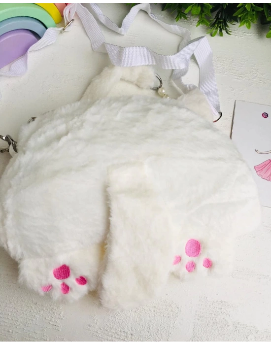 İnci Kulplu Peluş Çanta