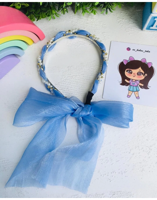 İnci Ve Taş Detaylı Tüllü Taç