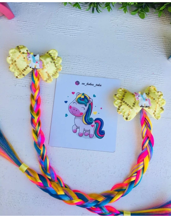 Işıllı Unicorn Örgü Yapay Saç