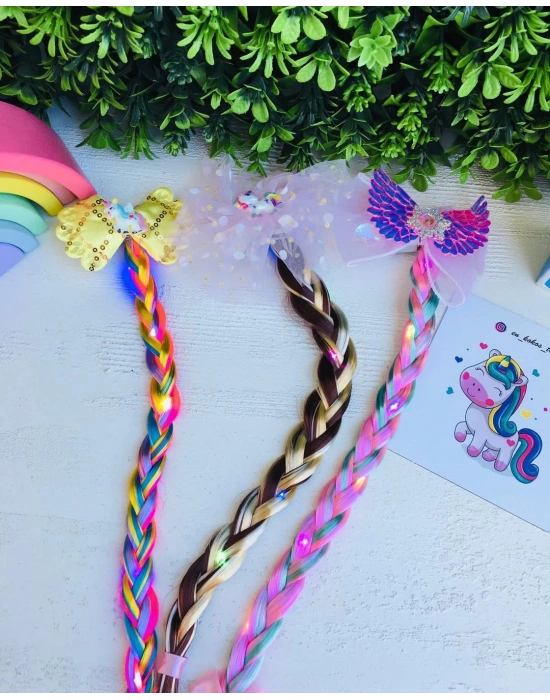 Işıllı Unicorn Örgü Yapay Saç