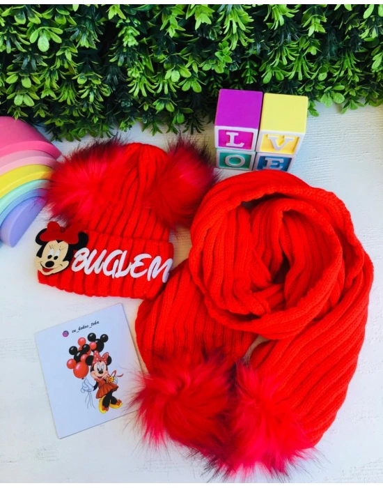 İsme Özel Triko Atkı Bere Takımı