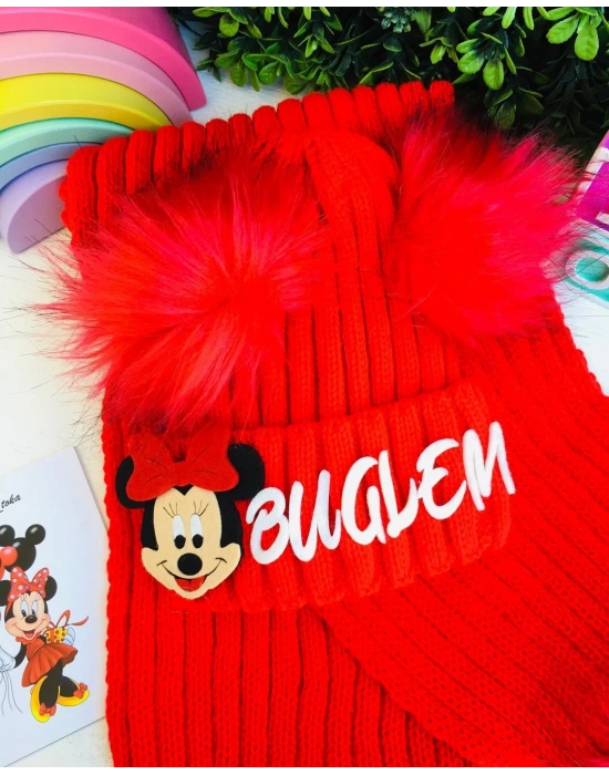 İsme Özel Triko Atkı Bere Takımı