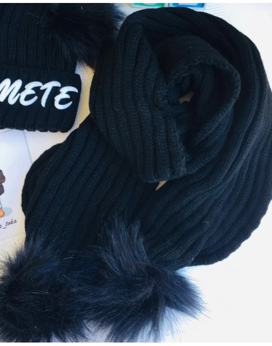 İsme Özel Triko Atkı Bere Takımı