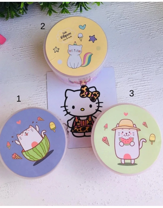 Kedicik Desenli Kutulu Tokalar