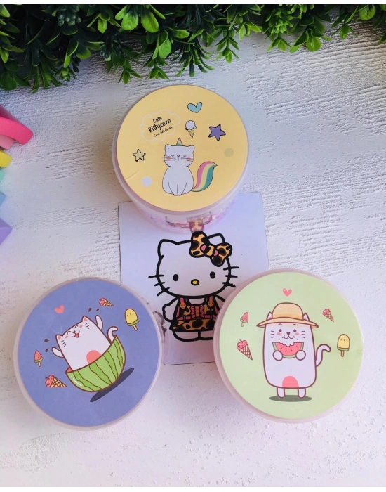 Kedicik Desenli Kutulu Tokalar