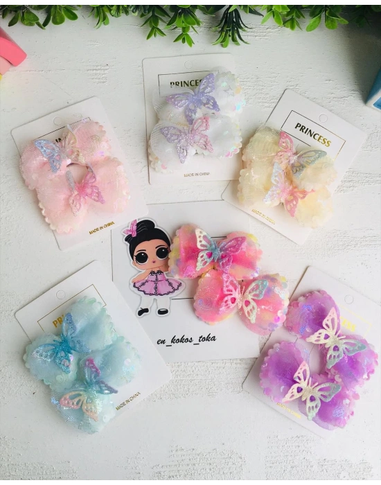 Kelebek Detaylı Klips Toka