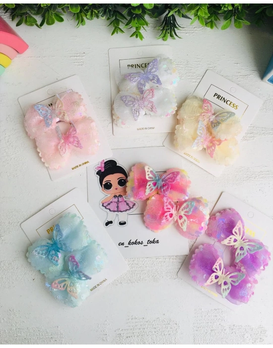 Kelebek Detaylı Klips Toka