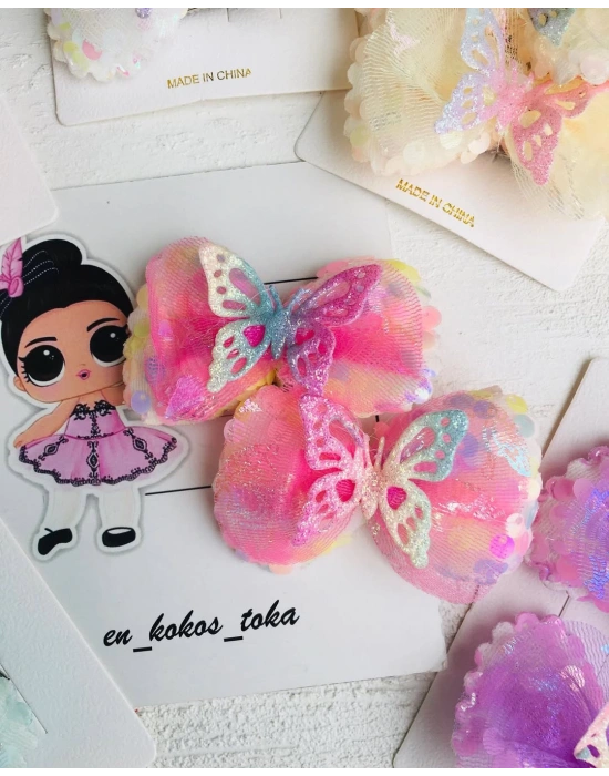 Kelebek Detaylı Klips Toka