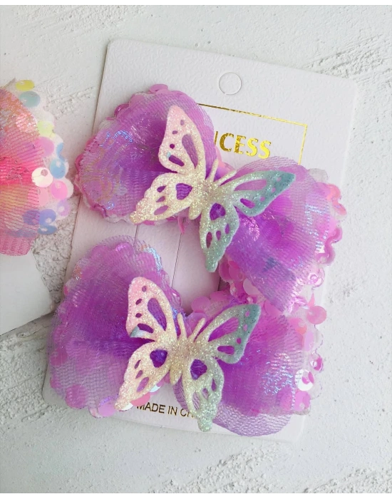 Kelebek Detaylı Klips Toka