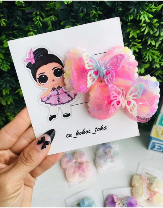 Kelebek Detaylı Klips Toka