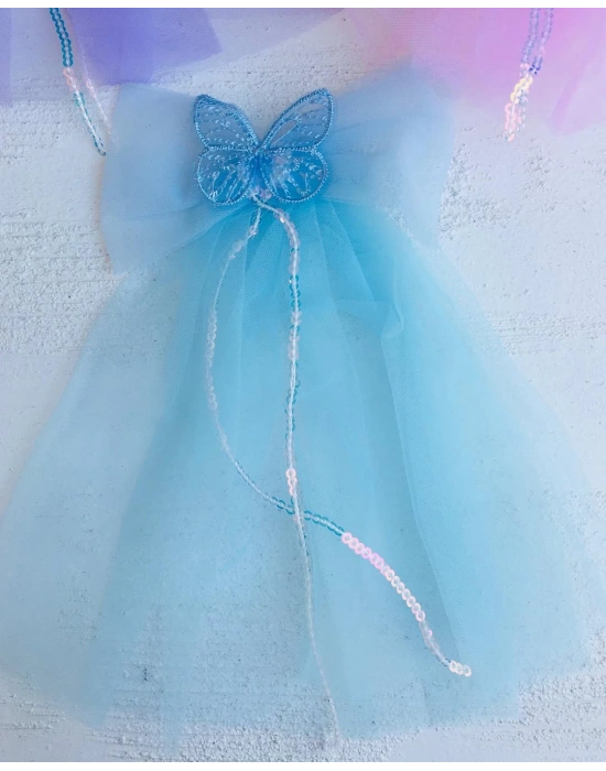 Kelebek Detaylı Tüllü Kuyruklu Toka