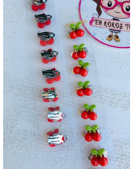 Kiraz Modelli Saç Küpesi