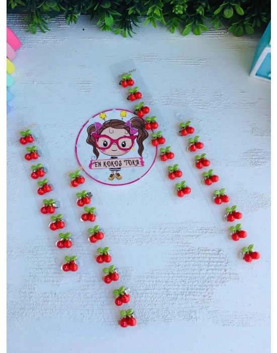 Kiraz Modelli Saç Küpesi