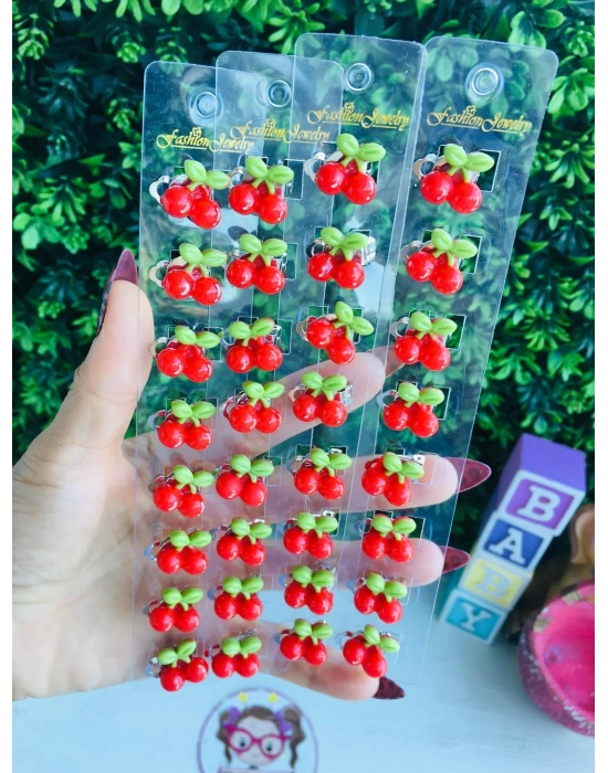 Kiraz Modelli Saç Küpesi