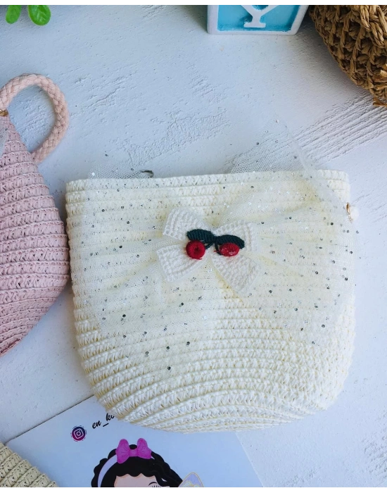 Kirazlı Hasır Çanta