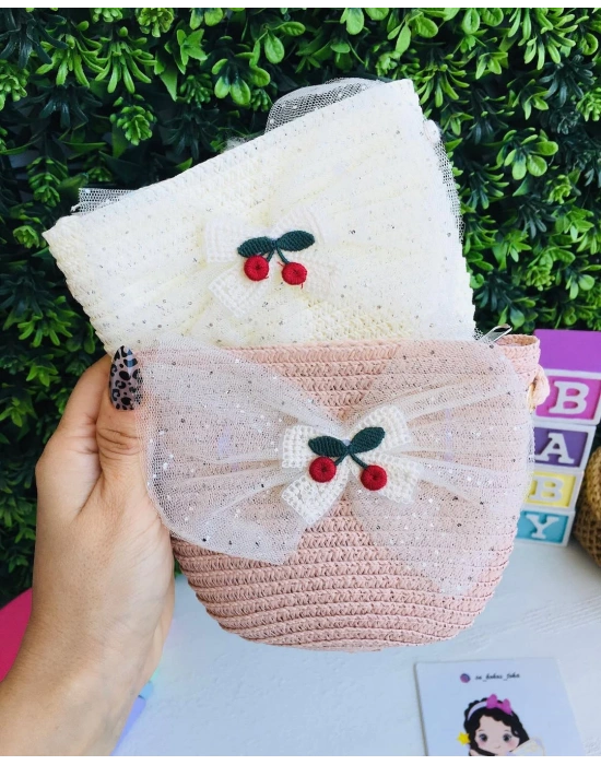 Kirazlı Hasır Çanta