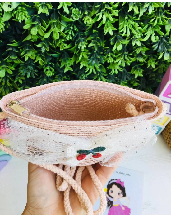 Kirazlı Hasır Çanta