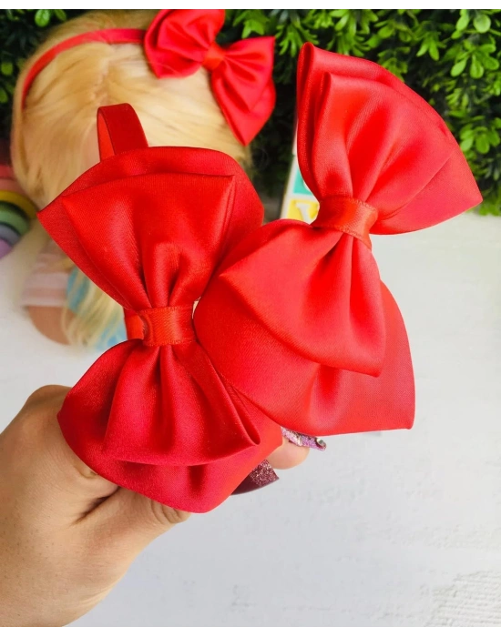 Kırmızı Saten Kurdele Taç