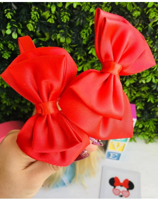 Kırmızı Saten Kurdele Taç