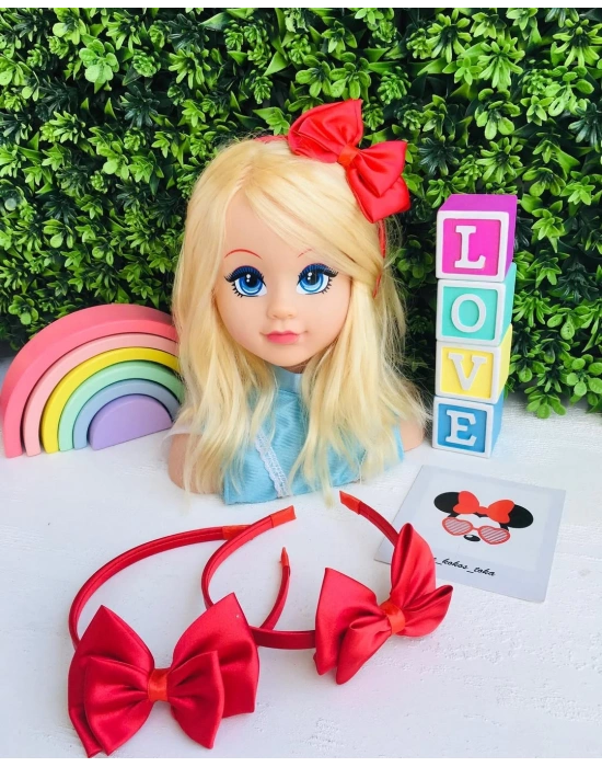 Kırmızı Saten Kurdele Taç