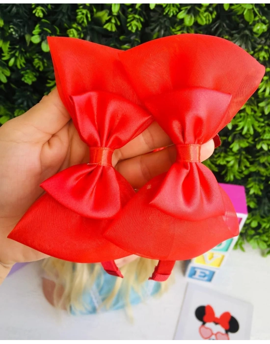 Kırmızı Tül Kurdale Taç