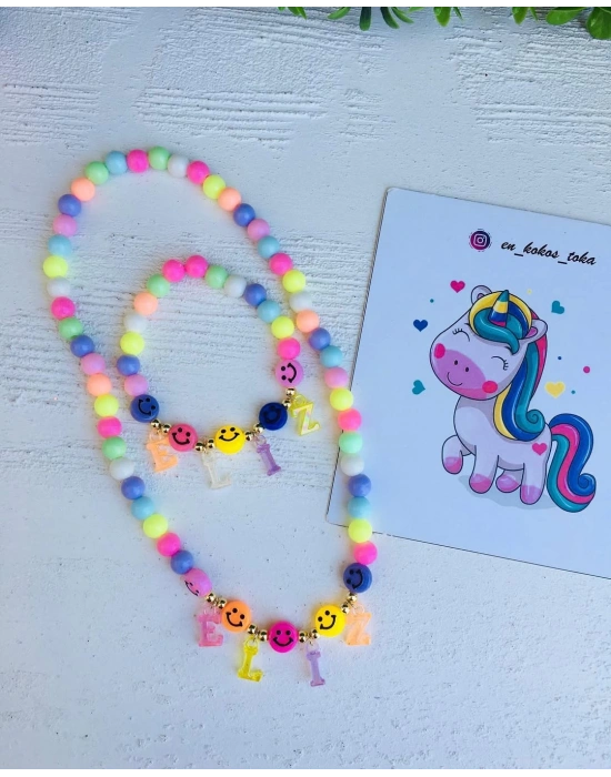 Kişiye Özel İsimli Kolye Bİleklik Seti