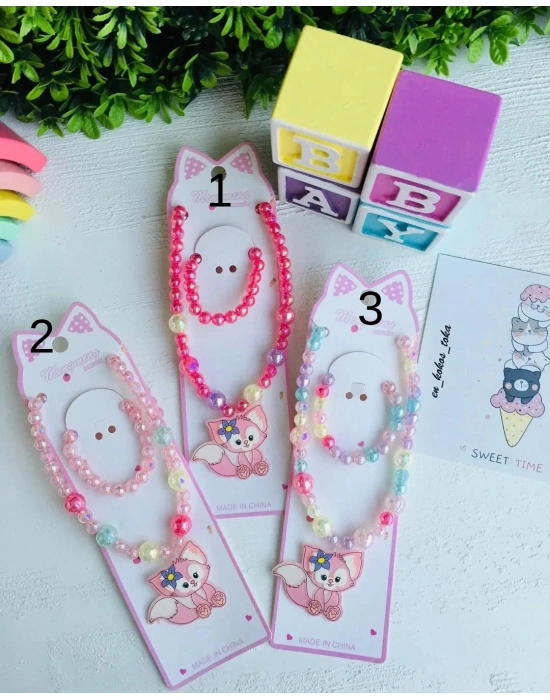 Kristal Boncuk Kolye Bileklik Seti