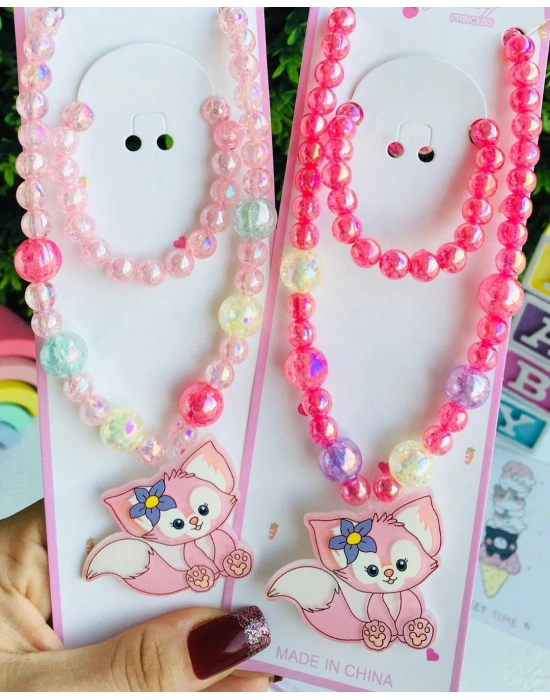 Kristal Boncuk Kolye Bileklik Seti