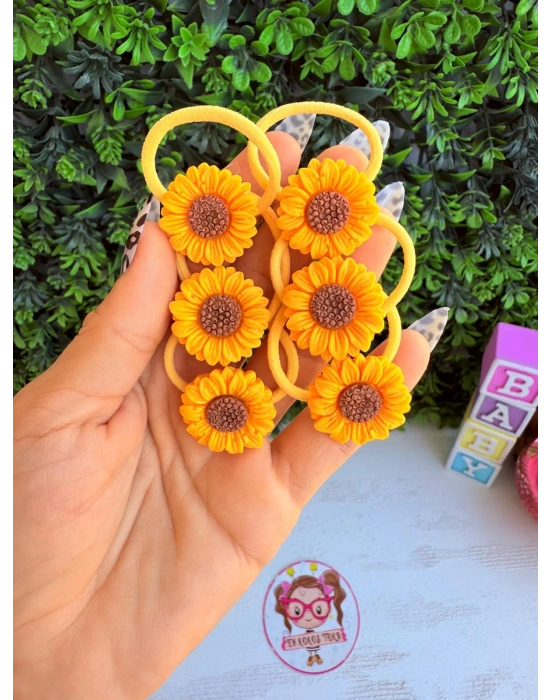 Küçük Boy Ayçiçeği Lastik Toka