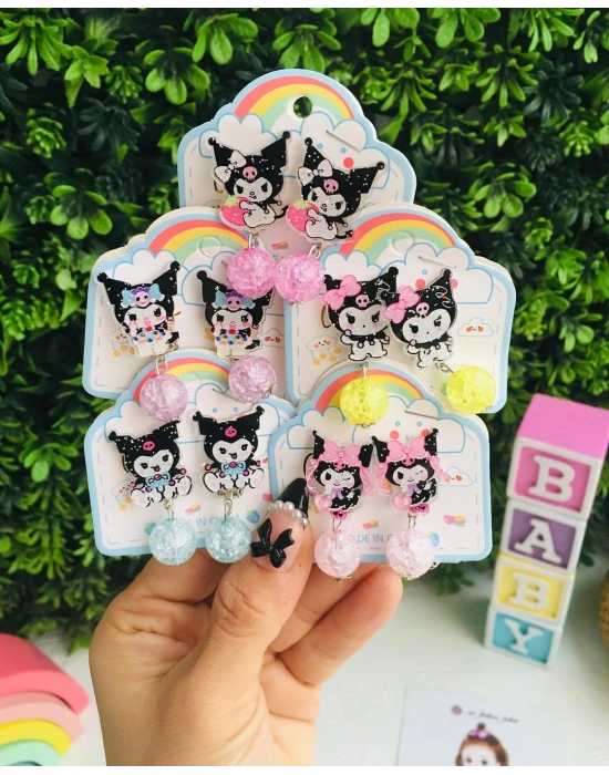 Kulağı Delik Olmayanlar İçin Kuromi Klips Küpe