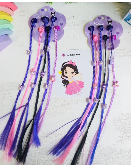 Kuromi 6lı Mandal Yapay Saç