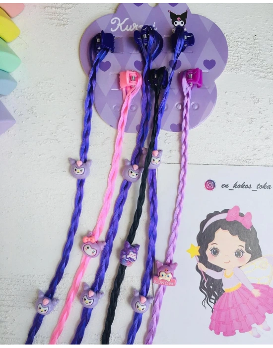 Kuromi 6lı Mandal Yapay Saç