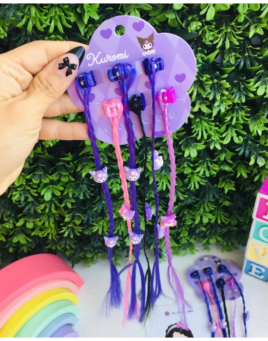 Kuromi 6lı Mandal Yapay Saç