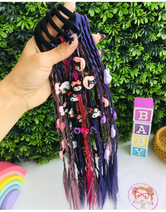 Kuromi Büyük Objeli Yapay Saç