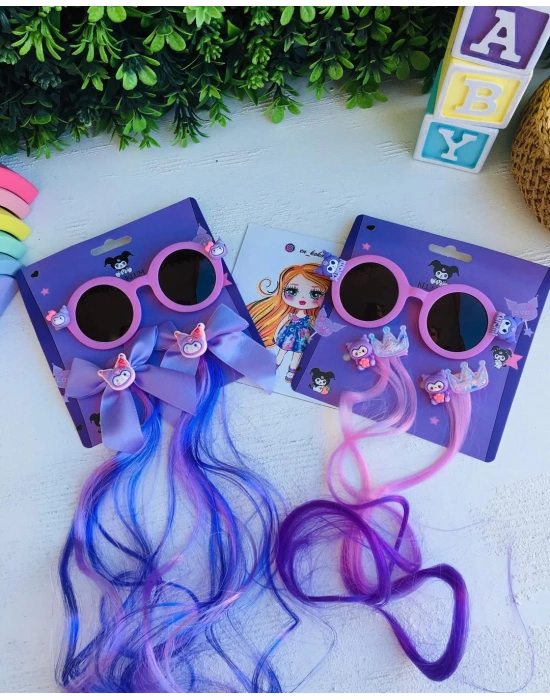 Kuromi Gözlük Ve Yapay Saç Seti